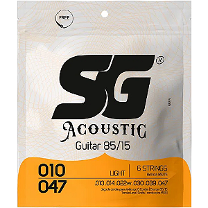 Encordoamento SG 010 para Violão Aço Bronze 85/15 0.010 - 0.047