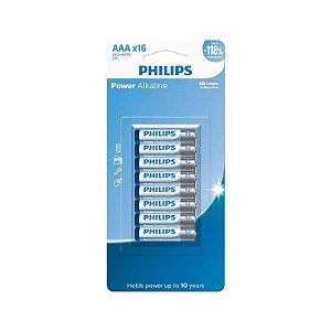 Pilha Alcalina Philips Aaa Lr03p16bp/59