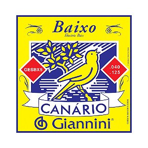 Encordoamento Baixo 5 Cordas 040-125 Giannini Canário GESBX5