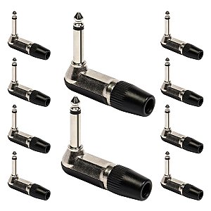 Conector P10 Macho Linha Mono Metal 90 Graus Storm