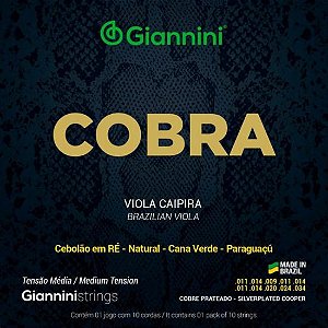 Encordoamento Para Viola Aço Média Série Cobra Giannini GESVM