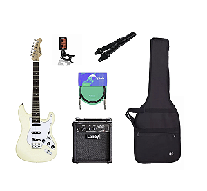 Kit Guitarra Aria Pro II + Amplificador Laney LX10 + Cabo Kato 3m + Correia + Bag