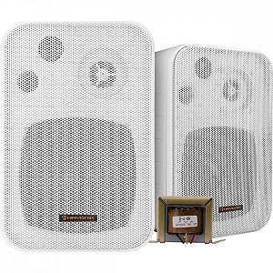 Caixa de Som Ambiente Com Trafo Hayonik Ambience Line MSB406N 70V 10W Br Branca - PAR / 2