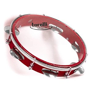 Pandeito Torelli 10" Injetado Pele Nailon Transparente Vermelho