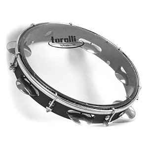 Pandeito Torelli 10" Injetado Pele Nailon Transparente Preto