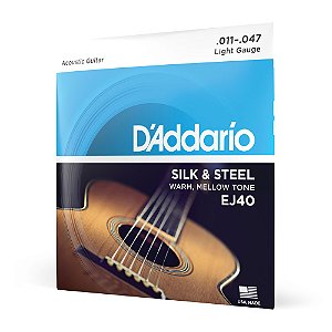 Encordoamento Violão Aço 11-47 D Addario Silk & Steel EJ40