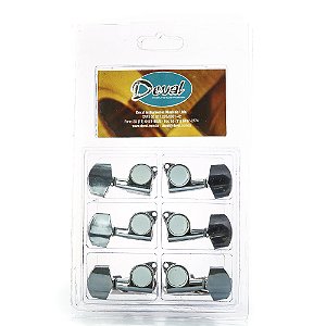 Tarraxa para Guitarra Cromada 3x3 Blindada Deval NGE7080