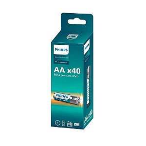 Pilha Comum Aa (tubo Com 40 Unidades) Philips R6l40tf/59