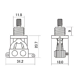 Chave Seletora 3 Posições Les Paul Cromada Hosco YM-T20R