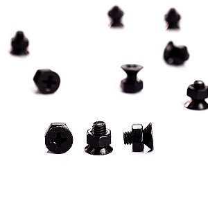 Parafuso Suporte Escudo Preto MF4.0X8-BK (12 Peças) Spirit