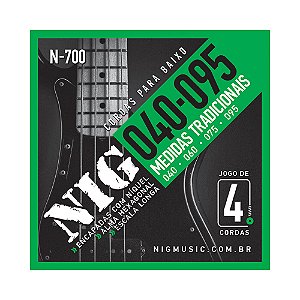 Encordoamento Baixo 4 Cordas 040-095 NIG N700