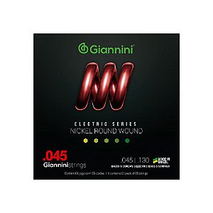 Encordoamento Baixo 5 Cordas 045 Leve Giannini GEEBRS5