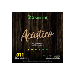 Encordoamento Violão Aço 011 Pesado Giannini Acústico GESPW