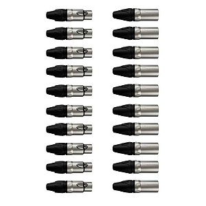 Kit Conectores Xlr 1003 1013 20un (10 Machos/10 Femeas) Wireconex