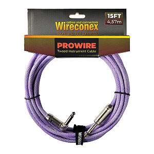 Cabo P10 Prowire Em L Tweed Branco/lilás 4,57m Wireconex