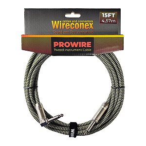 Cabo P10 Prowire Em L Tweed Dourado/verde 6,10m Wireconex