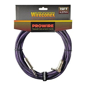 Cabo P10 Prowire Em L Tweed Preto/lilás 3,05m Wireconex