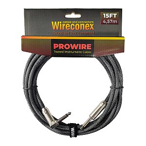 Cabo P10 Prowire Em L Tweed Preto/prata 4,57m Wireconex