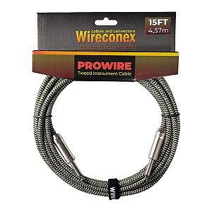 Cabo P10 Prowire Tweed Dourado/verde 4,57m Wireconex