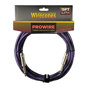 Cabo P10 Prowire Tweed Preto/lilás 6,10m Wireconex