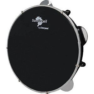 Pandeiro 10” Standart Pele Preta SamBrasil Liverpool Preto