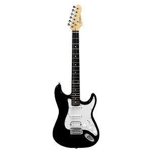 Guitarra Giannini Elétrica G-101 BK/WH (Preta com Escudo Branco)