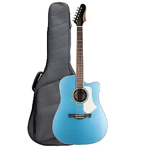 Violão Tagima Swell Deluxe Folk Dreadnought Cutaway EQ Aço Lake Placid Blue com capa