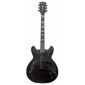 Guitarra Waldman GHO100 BKM Semi-Hollow HH Black Matte