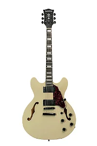 Guitarra Waldman Semi Acústica GHO220 CP Creme Semi Hollow