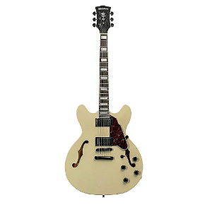Guitarra Waldman Semi Acústica GHO220 CP Creme Semi Hollow