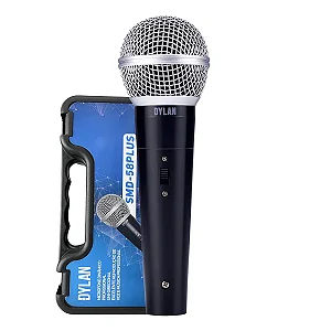 Microfone Dylan SMD-58 Plus Dinâmico Cardioide com Fio com Case