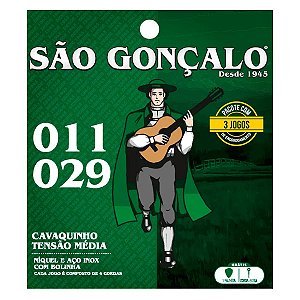 Encordoamento Cavaco Niquel Com Bolinha 0.029 Pacote 03 Unidades São Gonçalo