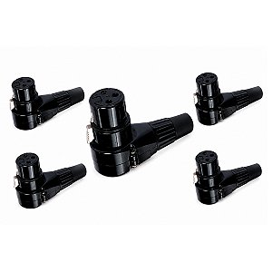 Conector Xlr Femea 90 Graus Preto Storm 05 Unidades