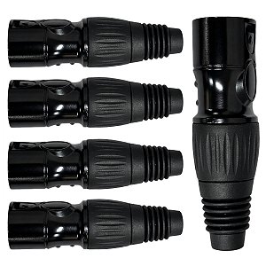 Conector Xlr Macho Metal Preto Storm 5 Unidades
