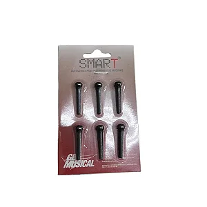 Pino Plástico para Violão Aço Smart Preto – Kit com 6 Unidades