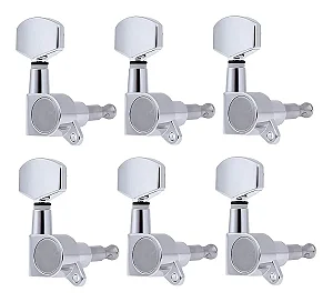 Tarraxas Blindadas Custom Sound CMH 807 6L Cromadas para Guitarra