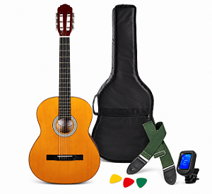 Kit Violão Giannini Aço Natural com Capa, Afinador e Palheta