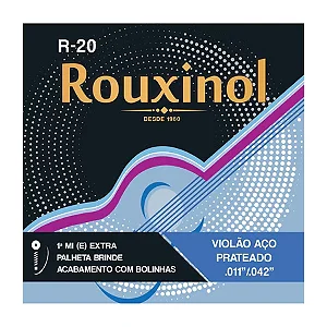 Encordoamento Rouxinol R-20 para Violão Aço Inox com Bolinha 011-042