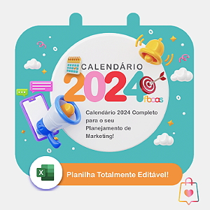 Calendário 2024 - Planilha Editável