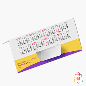 Calendário de Mesa Porta-Cartão