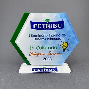 Troféu em Acrílico Duplo 20cm x 15cm - und