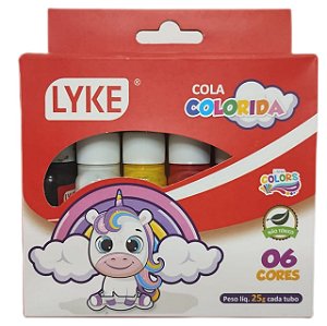 Cola Colorida 25g -Caixa com 6 Tubos - Lyke