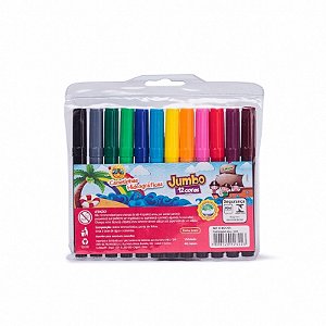 Canetinha Hidrográfica Jumbo 12 Cores Lyke