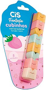 Borracha Mini Fantasia Cubinhos display com 8 unidades