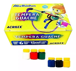 Tinta Tempera Guache 15ml 6 Cores Acrilex