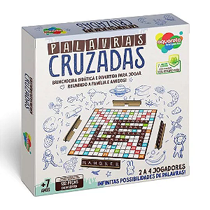 Jogo de Tabuleiro Palavras Cruzadas 132 Peças em MDF - Aquela Brinquedos