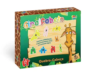 Quebra - Cabeça Giralfabeto 26 Peças em Madeira (MDF) - Aquarela Brinquedos