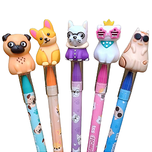 Caneta Esferográfica Focinhos Tinta Azul - Tris