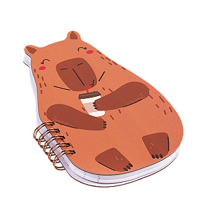 Caderno/caderneta Zoo Panda e Capivara Capa Dura Pautado com 80 Folhas Brancas - BRW