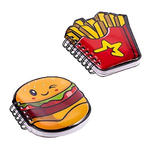 Caderno/caderneta Fast Food S2 Capa Dura Pautado com 80 Folhas Decoradas - BRW